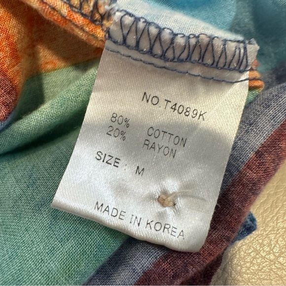 Terra SJ Apparel Colorful Button-Up Shirt Artsy Lagenlook Lightweight M - Picture 7 of 7